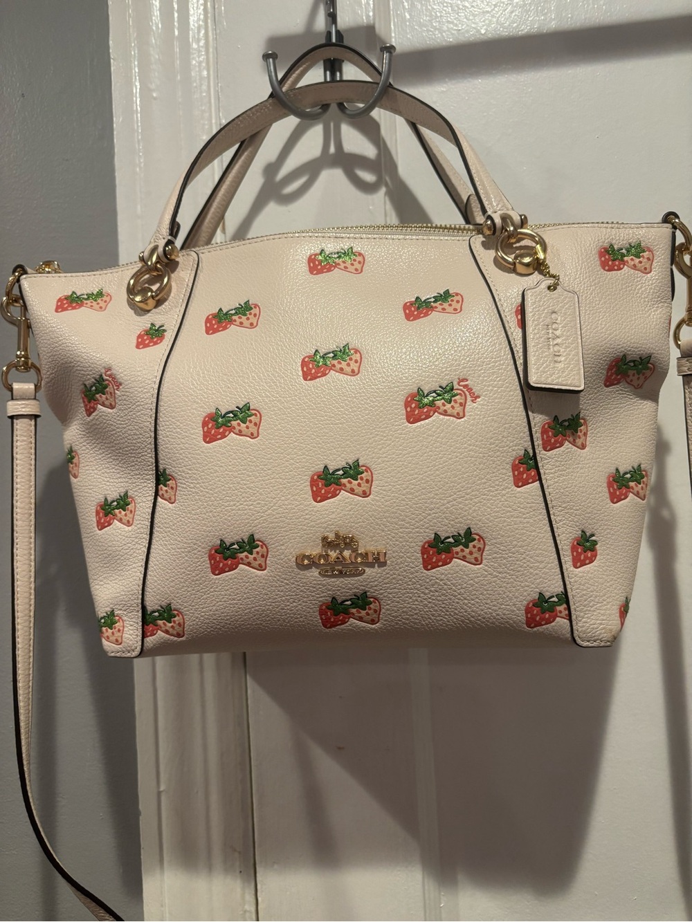 Coach Kacey Strawberry Print Satchel